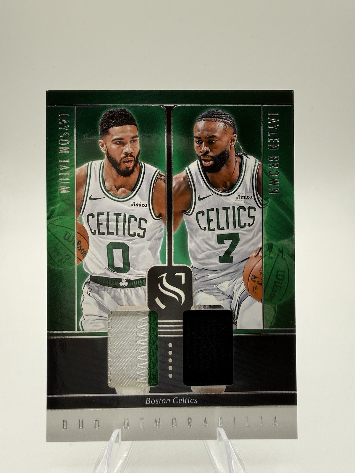 2024 Panini Silhouette Jayson Tatum Jaylen Brown Duo Materials Game Worn Patch