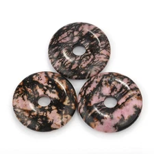 Natural Rhodonite Donut Circle Pendant Size 40mm 50mm Sold Per Piece