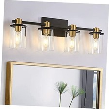  Lampa łazienkowa, czarno-złote oprawy oświetleniowe łazienkowe, kinkiety 4 światła