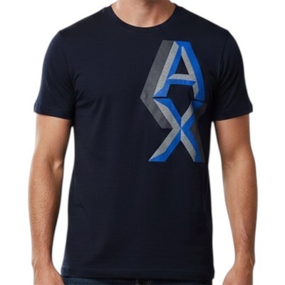 $50 ARMANI EXCHANGE Navy Blue AX-09 Short Sleeve Slim Fit Designer T-shirt NWT