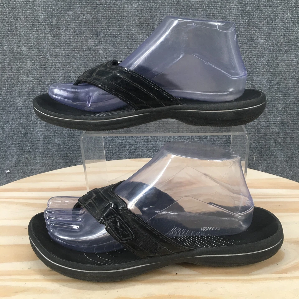 Sandalias Clarks para mujer 8 M Breeze Sea sin cordones cómodas chanclas informales negras Foto 2 de 4