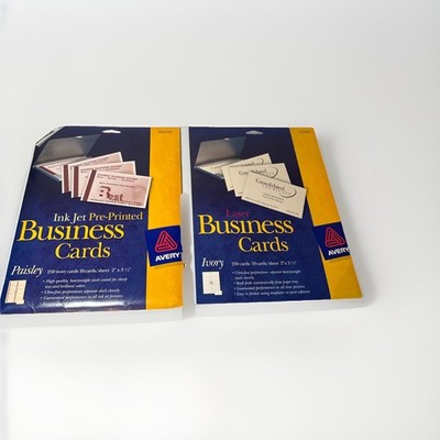 Lot Of  2 Avery Paisley Business Cards 26550 (290)+ Ivory 5376 Laser Cards (110)