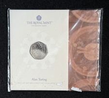 Royal Mint 2022 Alan Turing 50p Coin Pack Brilliant Uncirculated Fifty Pence