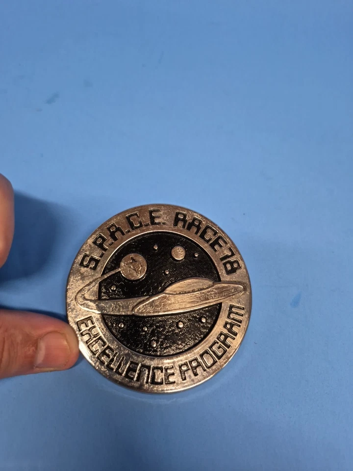 太空竞赛 78 卓越计划 UFO 带扣! 复古! 非常罕见! 20 世纪 70 年代! 美国 — 第 2/4 张图片