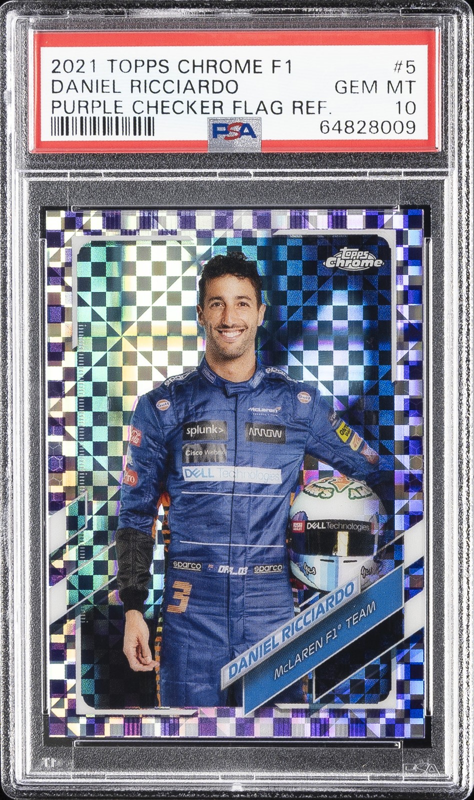 2021 TOPPS CHROME FORMULA 1 #5 DANIEL RICCIARDO 181/199 PSA 10