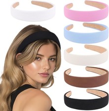 6 Pcs Headbands for Women Cute Thick Solid Color Headbands Non-Slip Hard