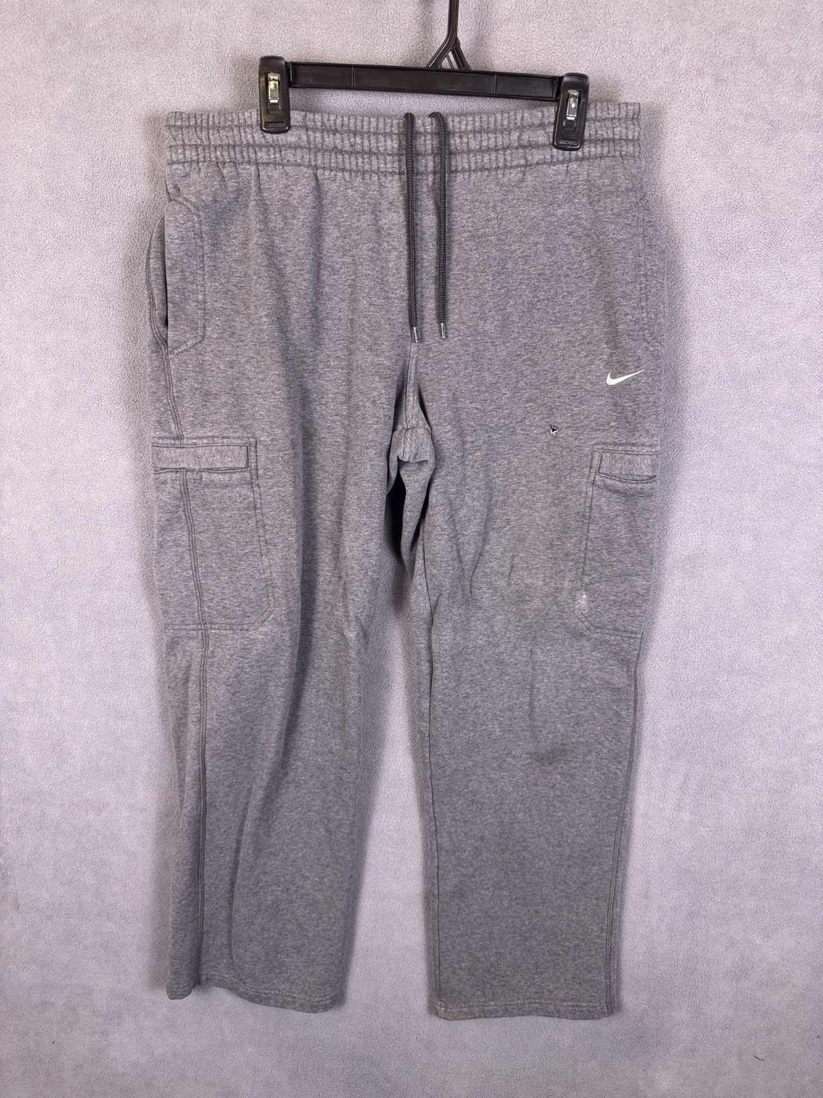 Nike Cargo Sweatpants Men M Gray Sportswear Club Fleece Read!