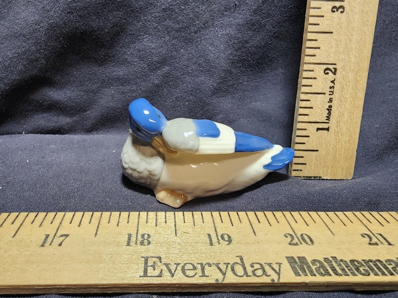 Vintage Goebel West Germany Grooming Duck Porcelain Figurine Multi Color Used