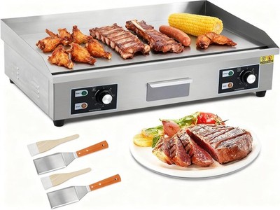 14 Inch 1600W Electric Griddle,  Non-Stick Flat Top Teppanyaki Grill