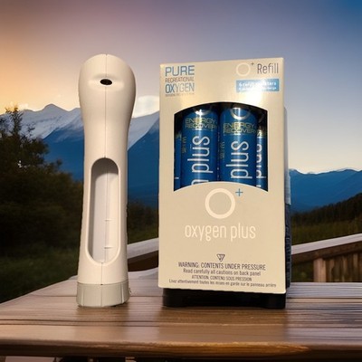 O+ Pure Recreational Dispenser Plus 5 Refill Oxygen Canisters- See Photo #2