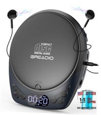 Portable CD Player with Headphones, Rechargeable CD Player for Home  Car Blue