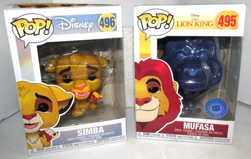 Funko Pop Disney  The Lion King - Mufasa ( 495 ) & Simba ( 496 )