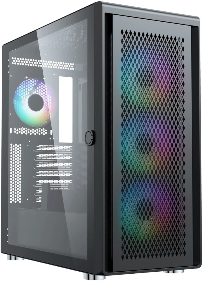 NVIDIA + AMD ETC. VERBAUT Eleganter Gaming-PC – AMD Ryzen 5 7500F | 16 GB RTX 5060Ti | 32 GB DDR5 | 1 TB