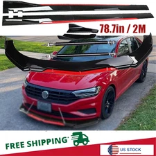 Front Bumper Lip Splitter Spoiler Glossy Black +Red For VW Golf Passat Jetta MK5