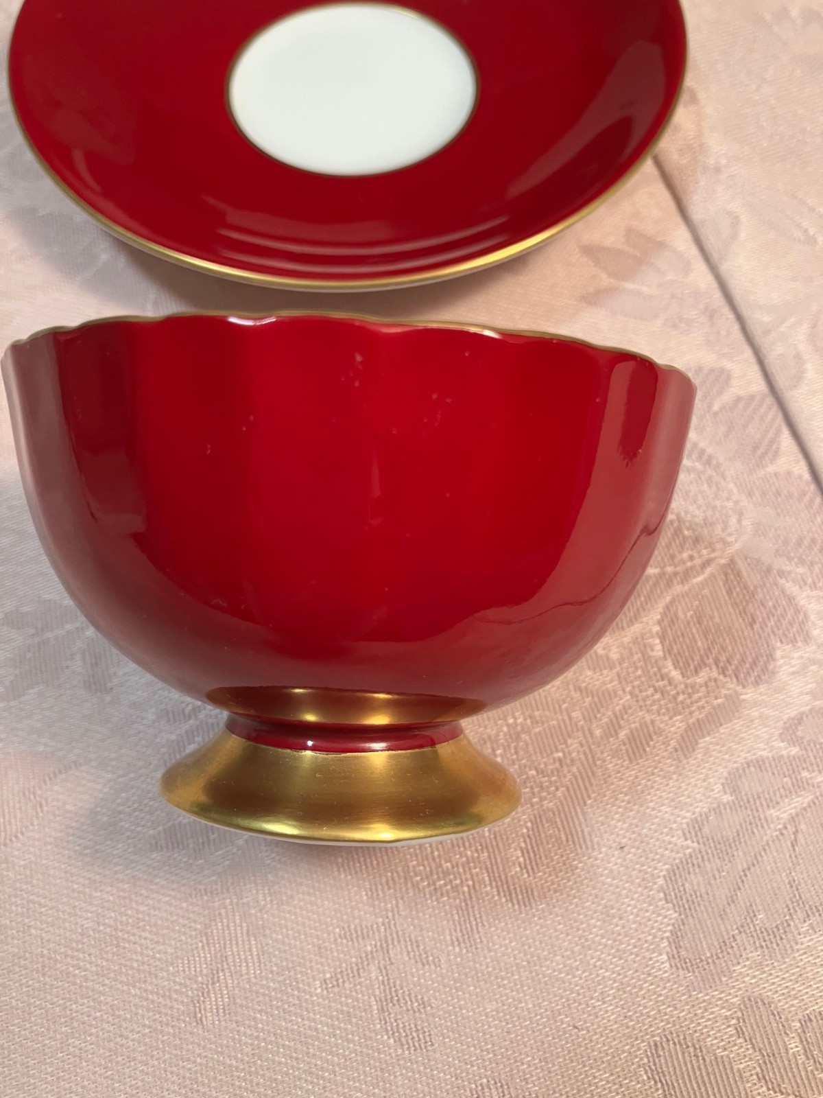 AYNSLEY 4 PINK CABBAGE ROSES DESIGN   - TEA CUP & SAUCER SET