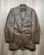 VINTAGE Grais Genuine Leather Made in USA Brown Leather Jacket Size 40
