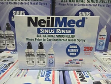 NeilMed Sinus Rinse - 2x8fl oz Bottles &Nasamist Saline Spray 75mL - 250 packets