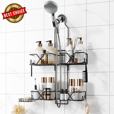 Adjustable Height Shower Caddy Hanging for Handheld Shower Heads, Shower Racks w