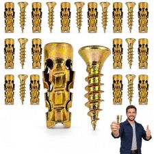 Short Expansion Screw Set for Cabinet Hinge Repair & Stripped Thread Restoration