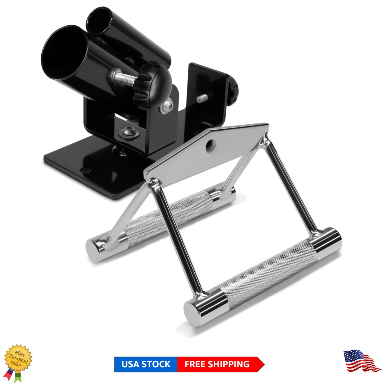 Accesorio de fila de barra en T ajustable con mango de doble agarre - Perfecto para gimnasio en casa