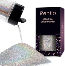 Holographic Ultra Fine Metallic Resin Glitter 2.11 Oz Laser Silver 