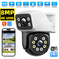 Tuya 8MP 4K WIFI IP Camera PTZ Dual Lens Dual Screen Motion Detection Full Color