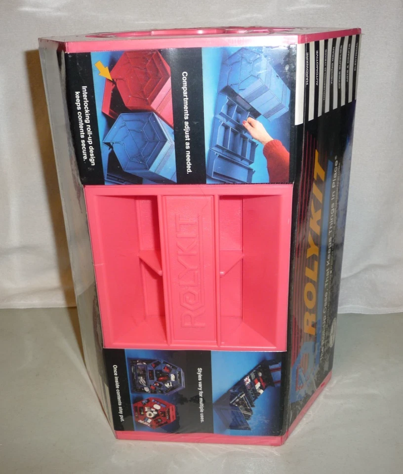 Rolykit S-11 Coral / Red Roll Up Storage Organizer Jewelry Box Craft Sewing New - Image 2 of 4