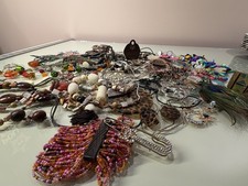 HUGE Fun Glamourous Different DESIGNER Costume Jewelry Pieces Large LOT 2lbs 