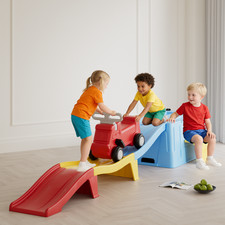 Up Down Roller Coaster Ride-On Toy:Toddler Push Car with Track Storage Box