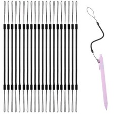 Xindojuz 20 PCS Pen Leash for Clipboard, 7.8" Anti-Lose Elastic Tether Black