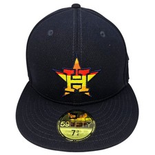 New Era Houston Astros 59FIFTY Fitted Hat Navy Tequila Sunrise Star 7 3/4 MLB