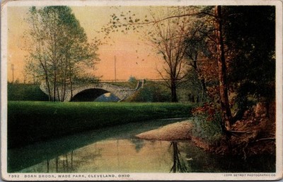 1913 Doan Brook Wade Park Cleveland Ohio Stone Bridge HOSTINT Postcard