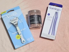 Hair Removal Bundle Flamingo Dermaplane,  Gillette Venus Razor, Wakse Wax Beans