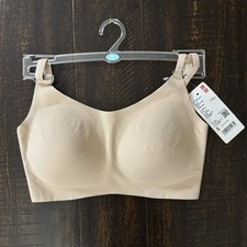 Uniqlo AIRism Women Wireless BRA Relax Scoop Neck Beige Size S