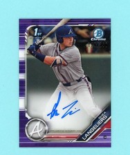 2019 Bowman Chrome Shea Langeliers 1st Autograph Auto Purple Refractor /250 