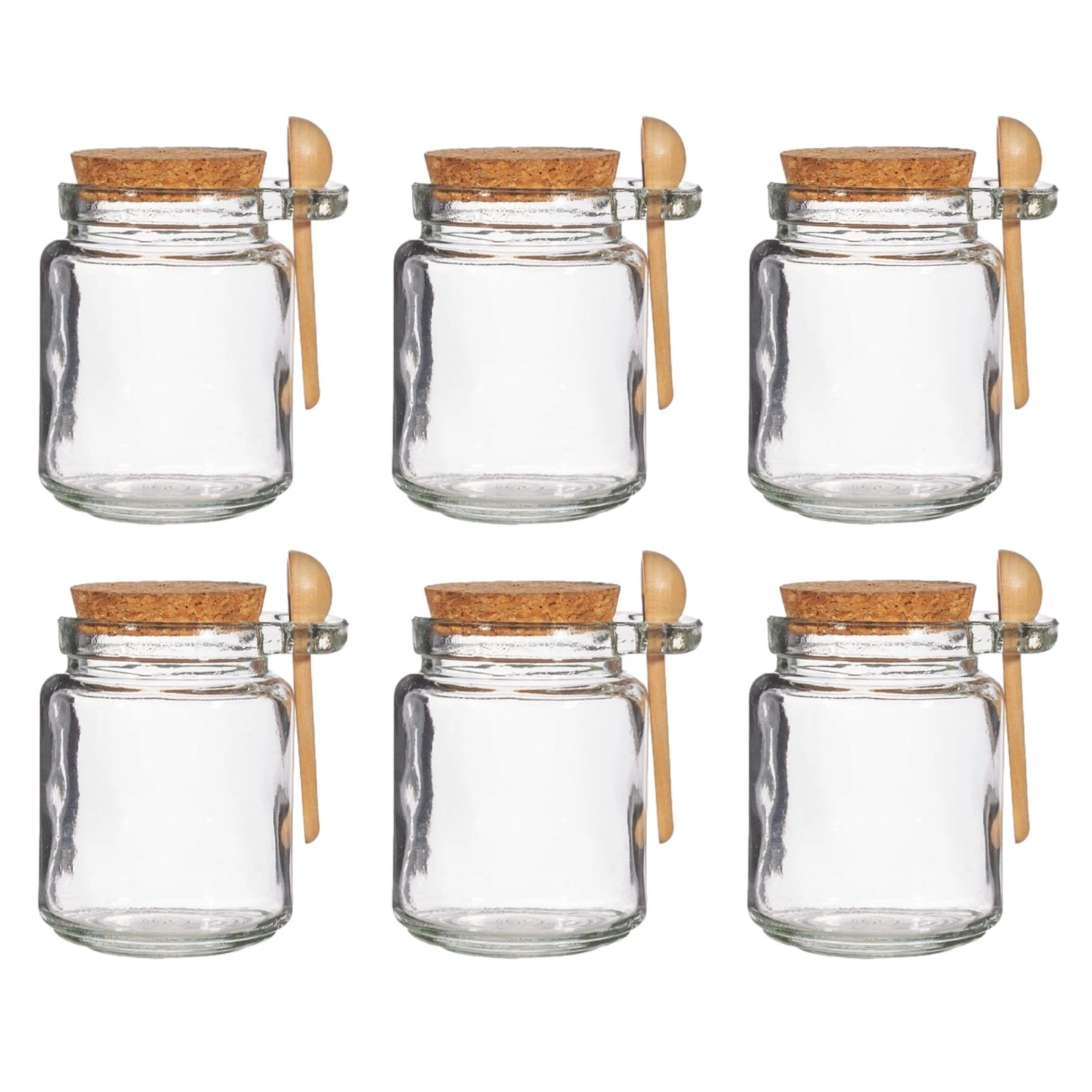 6Pc Glass Jars Airtight Cork Top, Wooden Spoon 250ML Storage Herb Spices Kitchen
Opens in a new wind