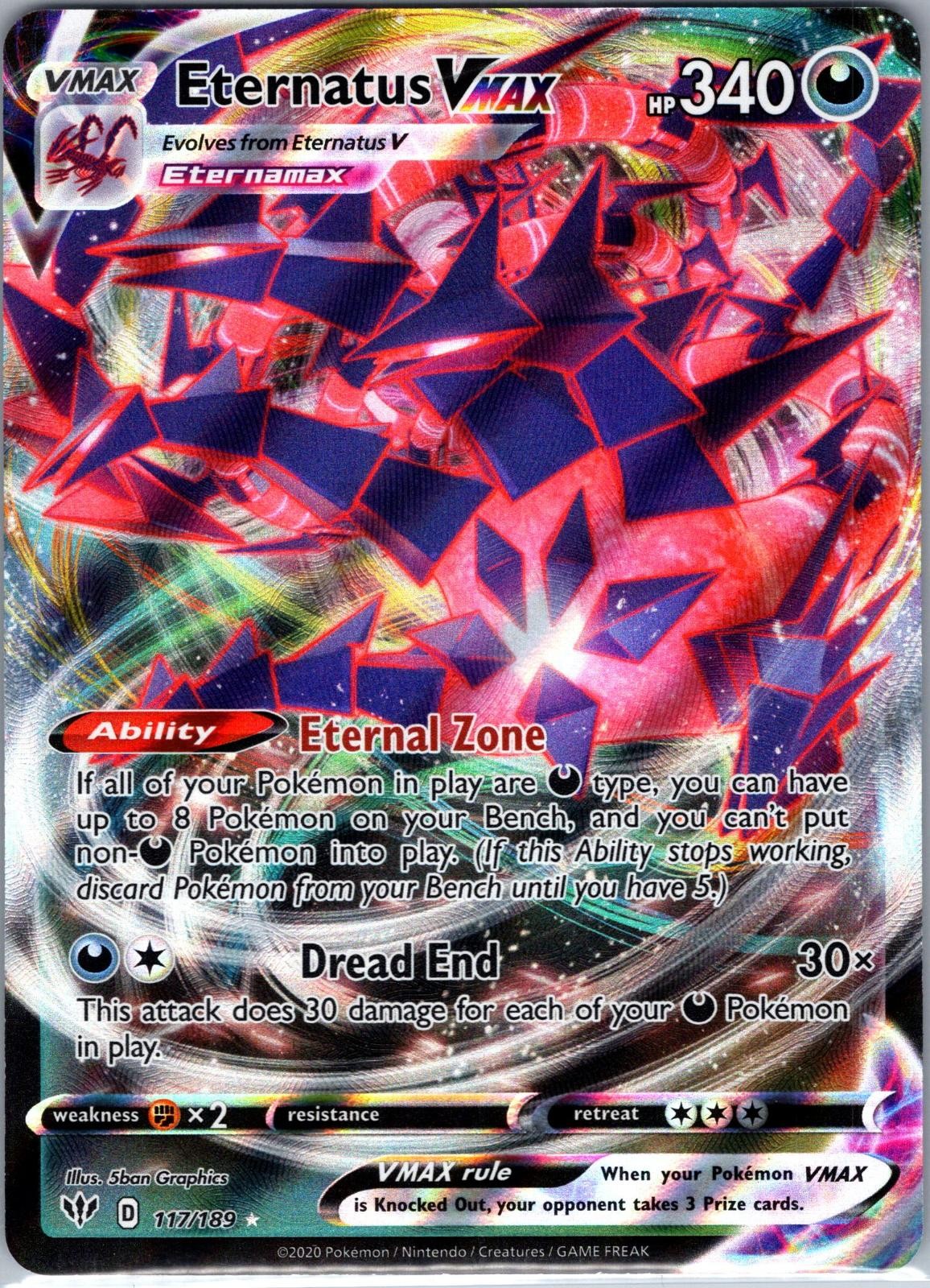 Eternatus VMAX 117/189 Holo VMAX Rare Darkness Ablaze Pokemon Near Mint
