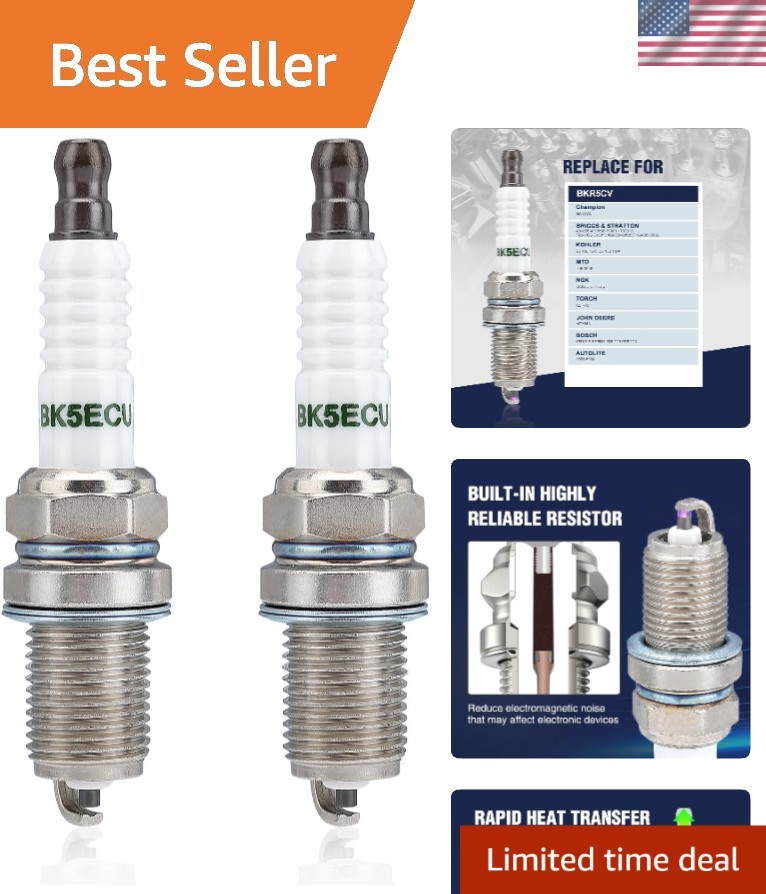 2 Count Champion RC12YC Spark Plugs for Lawn Mowers - Reliable Replacement Parts