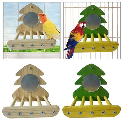 Papagei Vogel Spiegel Vögel Sitzstange Kreative Dekoration Vögel Spiegel Ständer Papagei