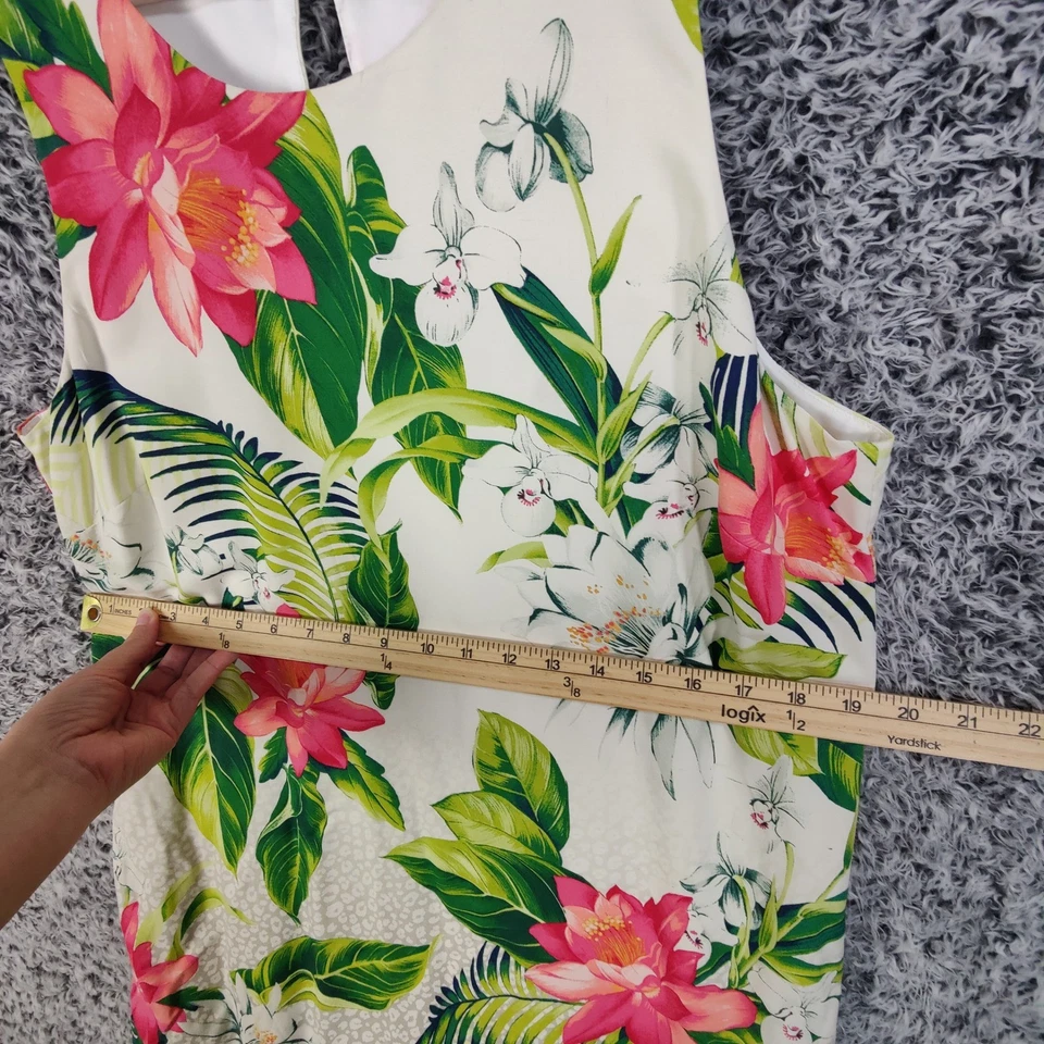 Vestido Tommy Bahama 100 % seda tropical floral sin mangas para mujer grande rodilla resort Foto 4 de 4