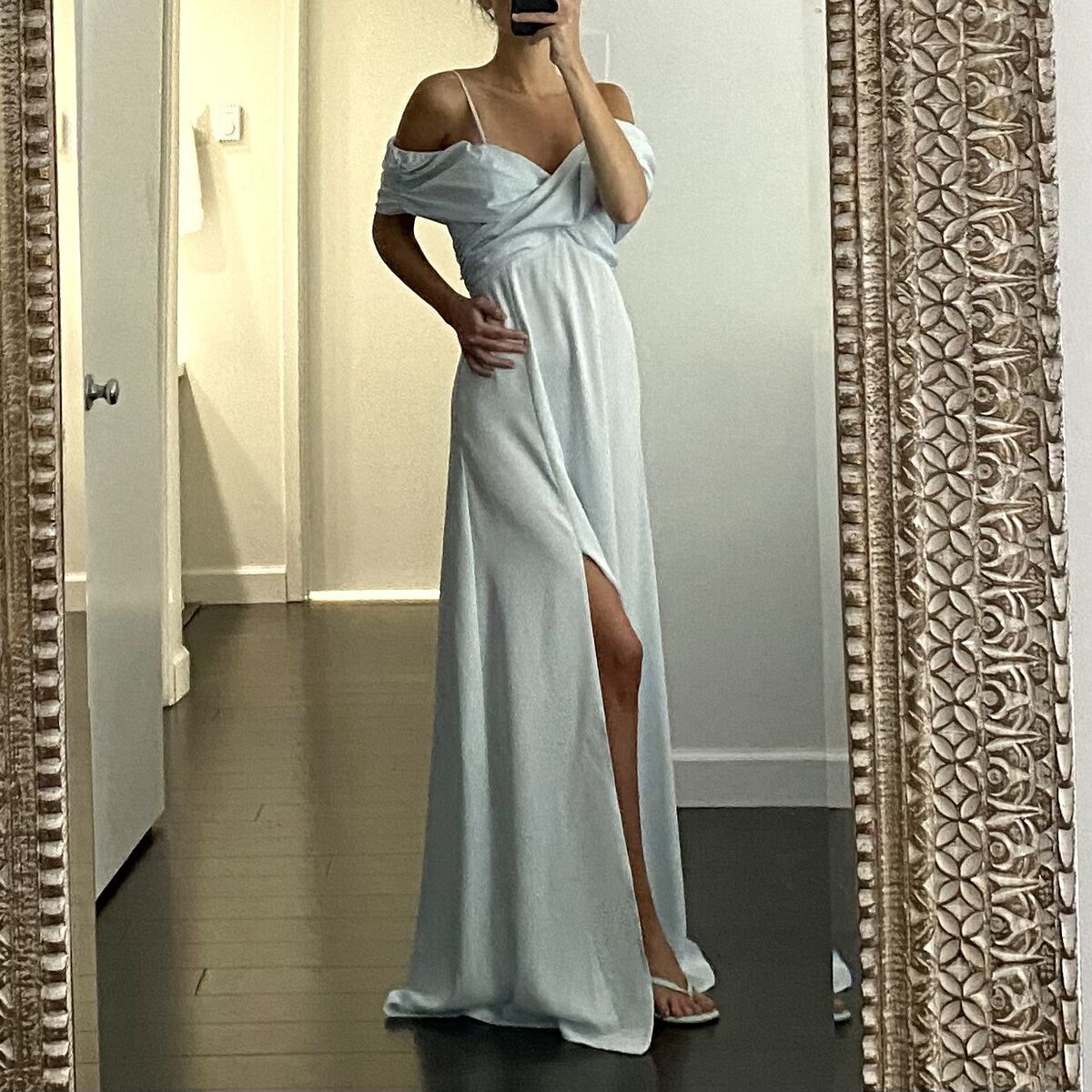 One Shoulder Shirred Crossover Dress One Shoulder Shirred Crossover Dress