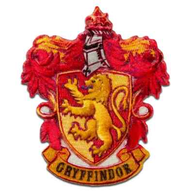 Harry Potter Iron-On Patch Scarlet & Gold Gryffindor Coat of Arms New Free Ship