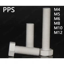PPS Polyphenylene Sulfide Plastic Hexagon Cap Head Bolts M4 M5 M6 M8 M10 M12