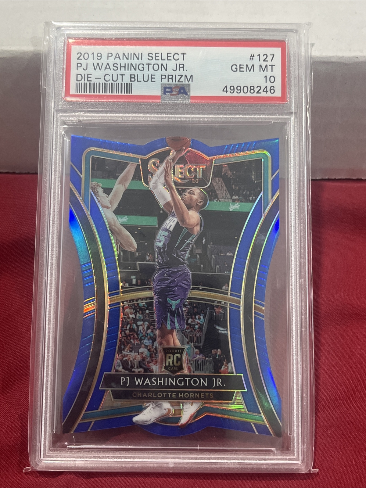 2019-20 Select PJ Washington Jr Premier Level Blue Die-Cut Prizm RC #/249 PSA 10