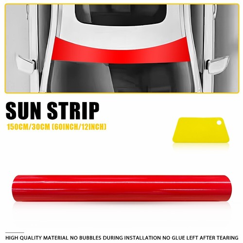 60"x12" Red Front Windshield Sun Visor Vinyl Decal Strip Film Banner Sticker P