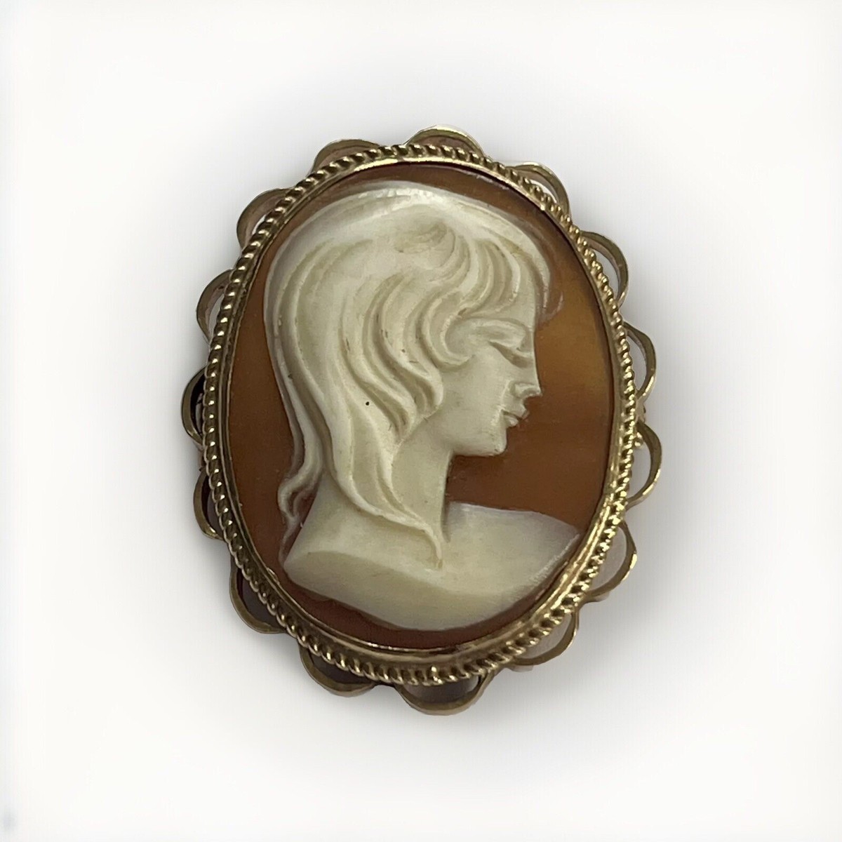 9金GENUINE ITALIAN HAND CARVED CAMEO