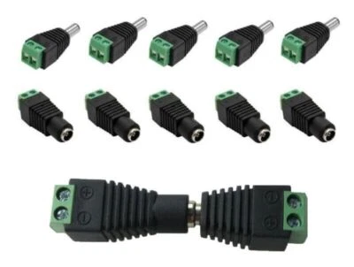 KOKOLOGGO DC Buchse Stecker Adapter 2,1 x 5,5 mm mit Schraubklemme Verbinder für Netzteil
