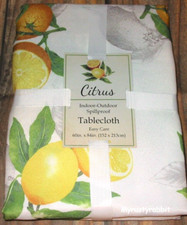 Lemons Limes Oranges Fabric Tablecloth 60x84 Oblong  Easy Care Citrus