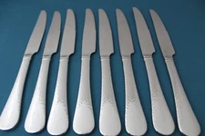 8 Dinner Knives Solid Reed & Barton RIVER Stainless China 9 3/8"
