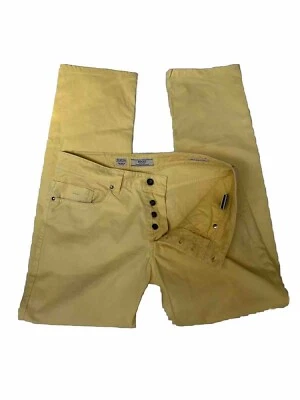 PANTALON TOILE JAUNE HOMME TAILLE US 34 FR 44 DE LA MARQUE BOGGI MILANO - Photo 1/4